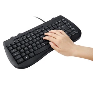 Arabic/English KB-301B Ergonomic 85 Keys+10 Multimedia Keys Wired USB Keyboard - Picture 1 of 5