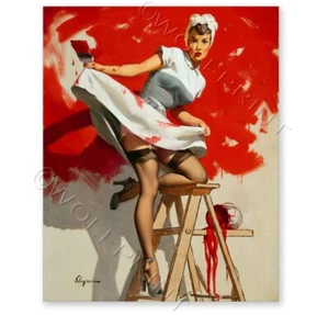 "In the Red" 1950 Elvgren Painting Girl Vintage Style Pin-Up Poster 8x10 - Picture 1 of 2