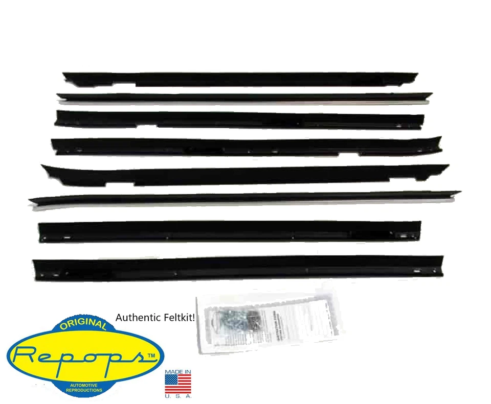 1980-1989 Fleetwood & Deville 4 Door Window Felt Fuzzies Rubber Seal 8 Pc Kit Foto 1 de 1