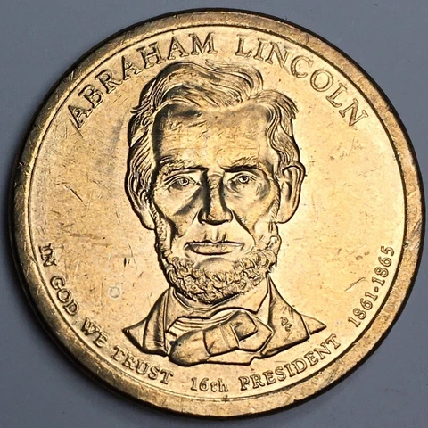2010-D United States Abraham Lincoln Dollar Coin - Circulated KM#478 - P16DX Cover