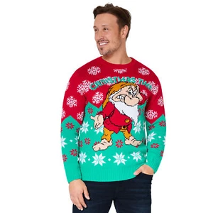 Disney Womens Christmas Jumper Crew Neck Long Sleeves Sweater Warm Top - Picture 1 of 6