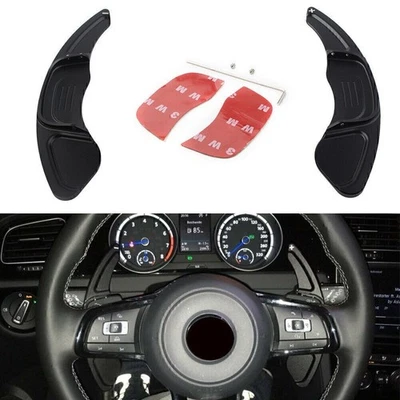 For VW 2015-2019 Golf 7 Black Pair Steering Wheel Paddle Shifters Extension - Image 1 of 4