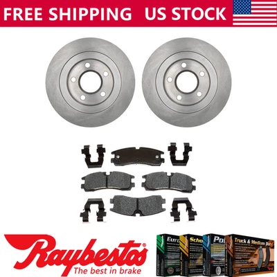 Kit Rotores Freno Traseros + Pastillas Metálicas y Herrajes Para Cadillac Seville 1998-2002 Foto 1 de 4