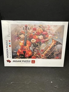 NUEVO Rompecabezas de Madera VIOLÍN Trompeta Flores Pintura 1000 Piezas Rompecabezas - Imagen 1 de 9