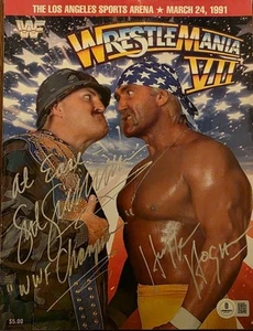 WWF Wrestlemania 7 Program Hulk Hogan Sgt. Slaughter Autographed Beckett COA B - Picture 1 of 9