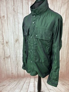 Pretty Green Mens XL Jacket Iridescent Shimmer Green Festival Oasis Liam Hooded - Imagen 1 de 24