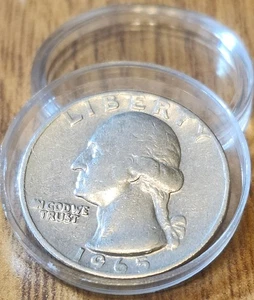 Vintage 1965 Washington Quarter No Mint Mark/ Distorted Motto Rare Find - Picture 1 of 2