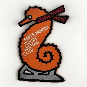 Santa Monica Eiskunstlauf Club bestickt Patch Seepferdchen Vintage MCM CA - Bild 1 von 4