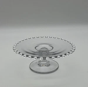 Imperial Candlewick Dessert/Candy/Cheese Plate 6” Clear Glass Pedestal Vintage - Picture 1 of 2