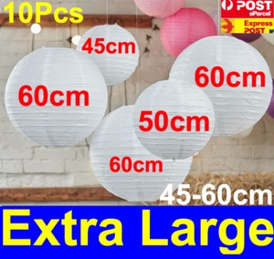 10Pcs Extra Large Size White Paper Lantern lanterns Party Wedding Banquet Deco - Picture 1 of 3