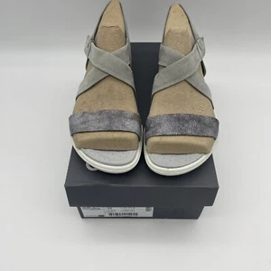Ecco Sandals Womens US 11 11.5 EU 42 Gray Cross Strap Damara Adjustable Walking - Picture 1 of 11