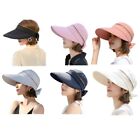 Sun Visors for Women Wide Brim Zip-Off Sun Hat Decors Open Top Beach Hats