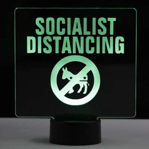 Socialist Distancing - Letrero Patriótico Retroiluminado LED - Imagen 1 de 5