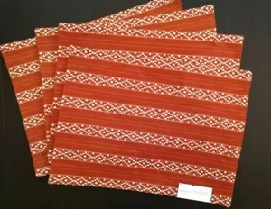 Herbst Tischsets 4er Pack Braun Muskatnuss Thanksgiving Schwelle Streifen 14" x 19" Neu - Bild 1 von 9