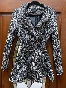 MUJERES DAMAS CEBRA RAYAS LEOPARDO ANIMAL PRINT CHAQUETA ABRIGO VOLANTES LIGERO - Imagen 1 de 20