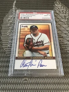 2001 BOWMAN DRAFT PICKS CHRISTIAN PARRA BRAVES AUTOGRAPH ROOKIE CARD PSA 9 MINT - Picture 1 of 12