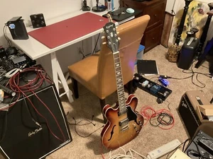 Epiphone Inspired by Gibson ES-335 Vintage Sunburst Semi-hollow Electric Guitar - Picture 1 of 2