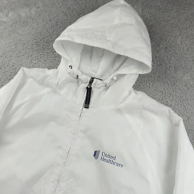 United Healthcare Jacket Men S White Windbreaker Charles River Pullover Blank - Image 1 of 4