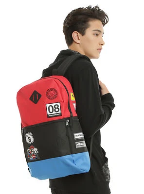 Mario Kart 8 Racer Parche Frente Plano Mochila Bolso para Libros Escolares Super Nintendo Nuevo con Etiquetas Foto 1 de 3