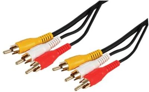PRO SIGNAL - 3x Phono (RCA) Male to 3x Male Lead, 2m Black - Picture 1 of 1