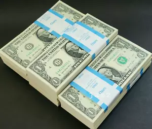 FULL STRAP 100x $1 ONE DOLLAR SERIES 2021 (D) CLEVELAND USA CRISP UNC BEP BRICK - Bild 1 von 6