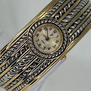 P Logo Women's Watch Gold & Silver Tone Bangle Style Band NEW BATTERY RUNS! - Picture 1 of 10