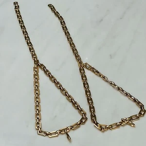 2 Stück - Nachlass klobig strukturierte goldfarbene Kette. Ca. 12 Zoll - Bild 1 von 4