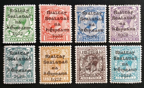 IRELAND 1922 DOLLARD BLACK OVERPRINT LV COMPLETE SET UNMOUNTED MINT SG 1-9 €100 Cover