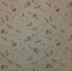 BETTER HOME & GARDEN SHELTON FLAX FLORAL JACQUARD LINEN FABRIC BY THE YARD 51"W - Picture 1 of 5