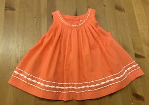 Janie and Jack Girls 18-24M Coral & White Lined Top 2015 Vintage