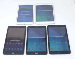 Lot of 5 Working Samsung Galaxy Android Tablets - Tab E 32GB / Tab A / Tab 4 - Picture 1 of 14