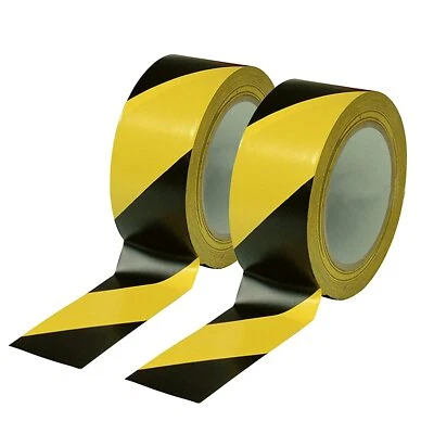 Hazard Warning Safety Stripe Floor Tape • 2 Inch x 108 Feet • (2 Pack) - Image 1 of 4