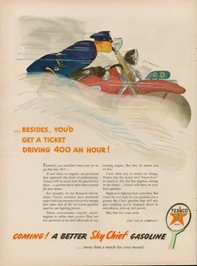 1944 Petróleo Gas Texaco Años 40 Anuncio Impreso Vintage Motocicleta Policía Paseo Policía - Imagen 1 de 9