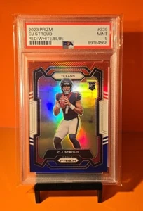 🔵🔴⚪️ 2023 Panini Prizm CJ STROUD #339 Red🔴 White⚪️ Blue🔵 RC PSA 9 TEXANS  - Picture 1 of 2