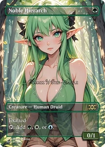 MTG - Noble Hierarch - Fanart Borderless Style - EDH / Playtest - Picture 1 of 3