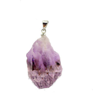 Genuine Handmde Huge Purple Amethyst Agate Gemstone Silver Necklace Pendants