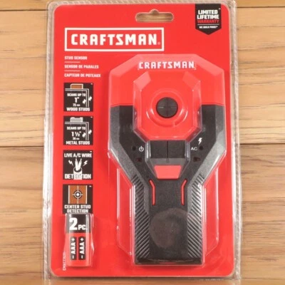 Sensor de perno prisionero Craftsman, CMHT77621, 1-1/2", detección de cable vivo de metal y madera de profundidad Foto 1 de 3