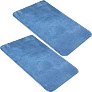 2 PC 16"X24" Indoor Outdoor Floor Mat Bathroom Kitchen Entrance Non Slip BLUE - Picture 1 of 8
