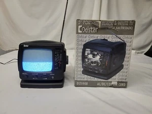 Delstarv 5" Portátil Blanco y Negro TV Televisión con Radio AC/DC 12V AM FM DSTV908 - Imagen 1 de 13