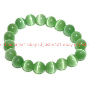 6/8/10/12mm Multi-Color Mexican Opal Cat's Eye Gems Round Beads Bracelets 7.5''