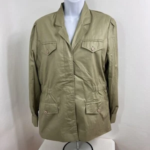 Vintage Mulberry Street Button Down Jacket Women's Medium Green Long Sleeve VTG - Picture 1 of 15