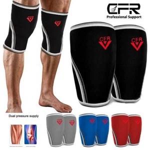 Knee Sleeves Support Compression Weightlifting 7mm Neoprene Squats Women Men CFR - Picture 1 of 10