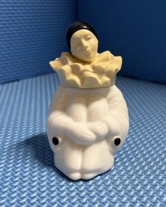 Vintage AVON Mime Clown Glass Cologne Bottle Pierette White Empty - Picture 1 of 6
