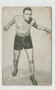 Boxer de colección ANTON RAADIK boxeador estonio arcade exhibición tarjeta boxeador blanco y negro - Imagen 1 de 2