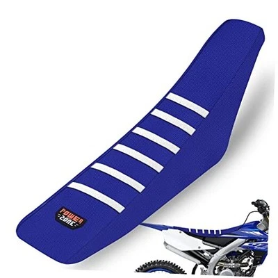 Cubierta de asiento de moto de cross - Funda de asiento universal a rayas blancas para moto de cross - Azul Foto 1 de 4