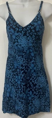 Hibiscus Collection Hawaii Dress Womens SZ XS S Spaghetti Straps Cotton Blue  - image 1 of 4
