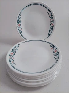 Set of 11 Corelle ROSEMARIE Bread & Butter Dessert Plates Tulips Floral Corning - Picture 1 of 6
