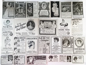 BELLEZA MUJER Antiguo Victoriano Estampado Anuncio Lote Tez Jabón en Polvo Perfume, Etc - Imagen 1 de 13