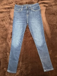 Gap Kids Girls Super Skinny Blue Denim Jeans 8 Adjustable - Picture 1 of 4