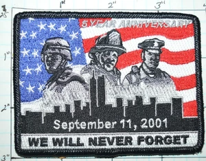 11 de septiembre de 2001 5 aniversario "nunca olvidaremos" parche bomberos policiales - Imagen 1 de 1